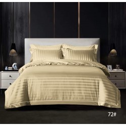 Lenjerie pat dublu, Damasc, 6 piese, Deluxe, Bej, LDS-025