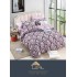 Set Lenjerie de Pat din Finet cu 2 Fete, 6 Piese, Pat 2 Persoane, Lila-Multicolor, diamante, LDF-044