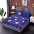 Cearsaf cu elastic COCOLINO, 180x200x25cm, plus 2 fete de perne, Albastru-Multicolor, comete, HC-019