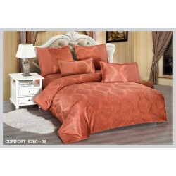 Lenjerie de Pat din Catifea, 2 Persoane, 6 Piese, Caramiziu, LCI-022