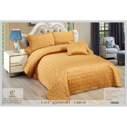 Set Cuvertura si 4 Fete de Perna din Catifea, Matlasata, Portocaliu, E200-10