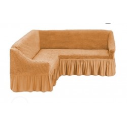 Husa Elastica si Creponata cu Volan pentru Coltar, Bej deschis, HCCV-010