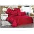 Lenjerie de pat Catifea, Imprimeu Relief, 6 Piese, Rosu, LCI-008