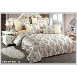 Lenjerie de pat Catifea, Imprimeu Relief, 6 Piese, Gri, LCI-005