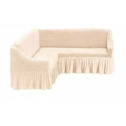 Husa Elastica si Creponata cu Volan pentru Coltar, Crem, HCCV-007