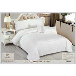 Set Cuvertura si 4 Fete de Perna din Catifea, Matlasata, Alb, E200-15