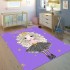 Covor Camera Copii, Antiderapant, Model cu Little Princess,Mov/Gri, CAM-049
