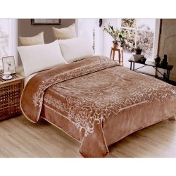 Patura Cocolino dubla si pufoasa perfecta pentru sezonul rece 200 x 230 cm, Maro-deschis,   PCDU-014