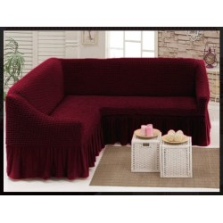 Husa Elastica si Creponata cu Volan pentru Coltar, Bordo, HCCV-002