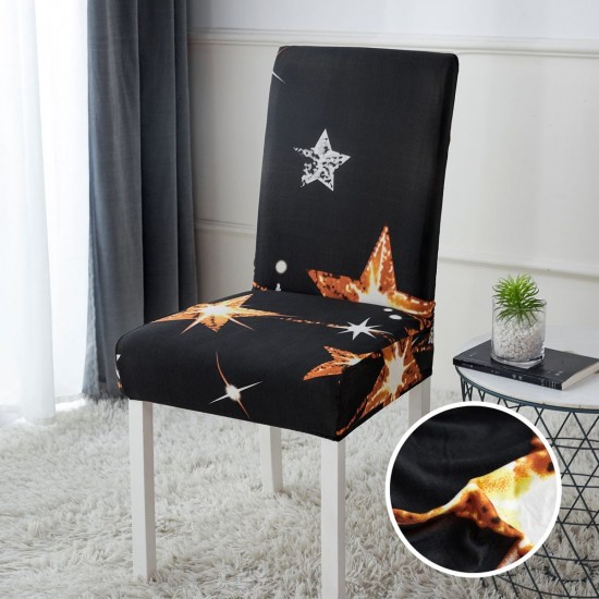 Set 4 huse universale pentru scaun, Galben-Negru, stele, HSJ-034 Huse Scaune 4 piese