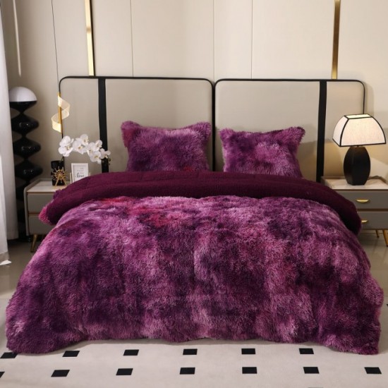 Pilota Fluffy cu Blăniță 200x230 cm + 2 fețe de pernă – Model Mov, PF-023 Pilote Fluffy