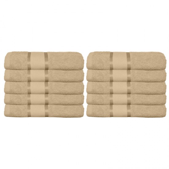 Set 10 Prosoape, Bumbac 100%, 50×90 cm,400g, Cappuccino, PCG-009 Prosoape