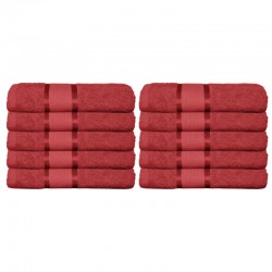 Set 10 Prosoape, Bumbac 100%, 50×90 cm,400g, Rosu, PCG-013