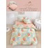 Lenjerie Finet, 4 Piese, Pat 1 persoana, cearsaf cu ELASTIC, Roz-Multicolor, capsuni, LOP-041