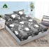 Cearșaf Cocolino cu Elastic 180x200 cm + 2 Fețe de Pernă – Model Cercuri Geometrice, Gri-Alb-Negru, HC-072