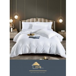 Lenjerie pat dublu, Damasc, 6 piese, Jojo, Alb, LDS-032