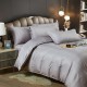 Lenjerie, pat dublu, cu ELASTIC, Damasc Finetat, 6 piese, Gri-deschis, LDS-061 Lenjerii Damasc 6 piese cu Cearsaf cu ELASTIC