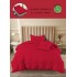 Lenjerie de Pat din Finet, 4 Piese, Pat 1 Persoana, cu ELASTIC, Rosu, LFS-061