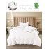 Lenjerie de pat din Finet cu cearsaf cu elastic,4 Piese, Pat 1 Persoana, Alb, PCG-051