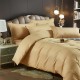 Lenjerie pat dublu, Damasc, 6 piese, Jojo, Bej, LDS-033 Lenjerii damasc 6 piese