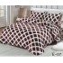Set Lenjerie Pufoasa Cocolino cu Elastic, 4 Piese, Pat 2 Persoane, Bej-Crem, romburi, LEC-050