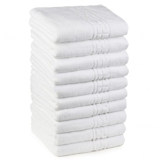 Set 10 Prosoape, Bumbac 100%, 50×90 cm, Alb, PCG-057 Horeca