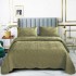 Set Cuvertura de Pat din Catifea, 3 Piese, Pat 2 Persoane, Verde, CCV-119