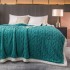 Patura Cocolino cu Blanita, Model Tricotat, Pat 2 Persoane, 200x230 cm, Turquoise, PCT-013