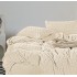 Lenjerie pat dublu, Super Pufoasa, din Blanita artificiala de Iepure, 4 piese, Crem, LCE-007