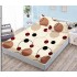 Cearsaf cu elastic COCOLINO, 180x200x25cm, plus 2 fete de perne, Crem-Bej, cercuri, HC-016
