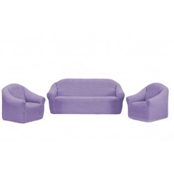 Set 4 Huse Creponate fara Volane, Pentru Canapea 3 Locuri, Canapea 2 locuri si 2 Fotolii, Mov, HCC-007