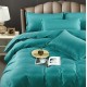 Lenjerie pat dublu, Damasc Finetat, 6 piese, Jojo, Turquoise, LDS-019 Lenjerii damasc 6 piese