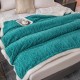Patura Cocolino cu Blanita, Model Tricotat, Pat 2 Persoane, 200x230 cm, Turquoise, PCT-013 Patura cu Blanita tip Tricotaj