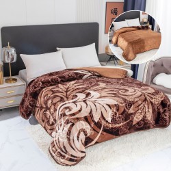Patura Cocolino dubla si pufoasa perfecta pentru sezonul rece 200 x 240 cm, Maro, PCM-005