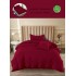 Lenjerie de Pat din Finet, 4 Piese, Pat 1 Persoana, cu ELASTIC, Bordo, LFS-050