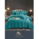 Lenjerie pat dublu, Damasc Finetat, 6 piese, Jojo, Turquoise, LDS-019 Lenjerii damasc 6 piese