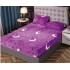 Cearsaf cu elastic COCOLINO, 180x200x25cm, plus 2 fete de perne, Mov-Alb, luna, stele, HC-056