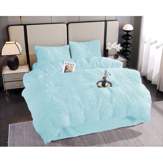 Lenjerie Cocolino Fluffy pat dublu 4 piese blue, LFF-016 Lenjerii Cocolino Fluffy 4 piese