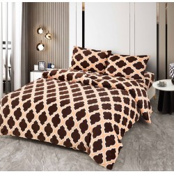 Lenjerie pat dublu, Super Pufoasa COCOLINO, 4 piese, Maro-Bej, LDC-077