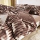 Lenjerie pat dublu, Super Pufoasa, din Blanita artificiala de Iepure, 4 piese, Maro ombre, LCE-021 Lenjerii Blanita Iepure