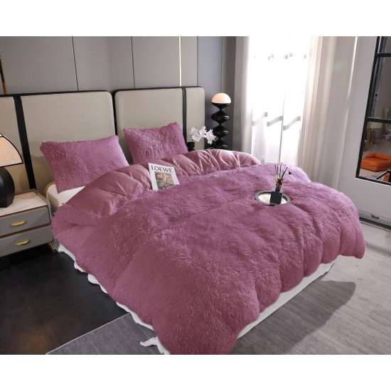 Lenjerie Cocolino Fluffy pat dublu 4 piese, mov, LFF-015 Lenjerii Cocolino Fluffy 4 piese