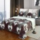 Patura CoCoLiNo cu blanita, 200x230 cm +2 fete de perna, Alb-Maro, animal print, PBC-025 Paturi cu blanita