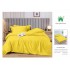 Lenjerie, pat dublu, cu ELASTIC, Damasc Finetat, 6 piese, Galben, LDS-057