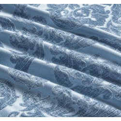 Lenjerie de pat cu elastic si pilota inclusa, bumbac tip jacquard, pat dublu, 7 piese, Albastru, PJD-07