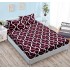 Cearsaf cu elastic COCOLINO, 180x200x25cm, plus 2 fete de perne, Mov-Alb, linii serpuite, HC-079