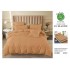 Lenjerie pat dublu, BUMBAC FINET, 6 piese, cu ELASTIC, UNI, Bej, LFU-005