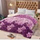 Pătură Cocolino cu blăniță 200x230 cm – moale, călduroasă și premium - Mov, model flori, PBC-037 Paturi cu Blanita