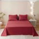 Set Lenjerie de Pat, Bumbac Tip Jacquard Finetat, 6 Piese, Rosu, LDJ-013 Lenjerii Jacquard cu Finet