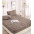 Husa de Pat cu Elastic si 2 Fete de Perna, CoCoLiNo, 180x200x25cm, model Tricotat, Maro, HCT-011