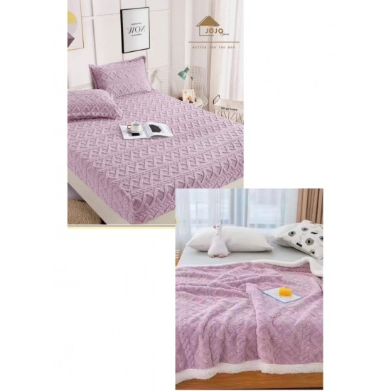 Set Patura Cu Blanita, Cu Cearsaf, Cu Elastec, Plus 2 Fete De Perna, lila Paturi